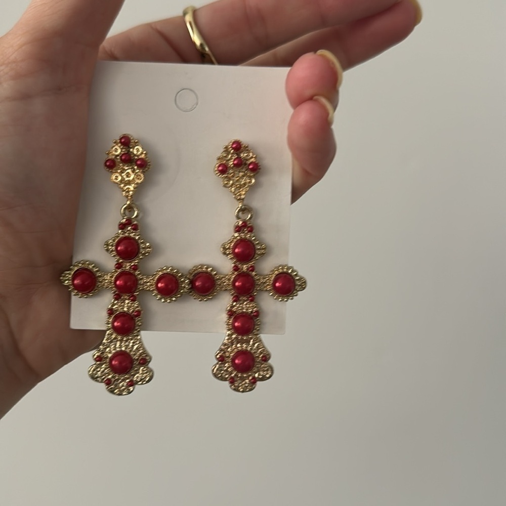 Red Cross Earrings